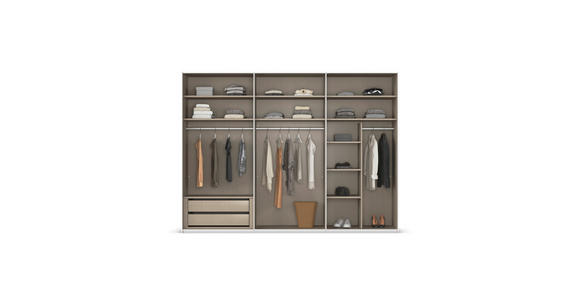 SCHWEBETÜRENSCHRANK 301/223/68 cm 3-türig Champagner  - Champagner/Schwarz, KONVENTIONELL, Glas/Holzwerkstoff (301/223/68cm) - Novel