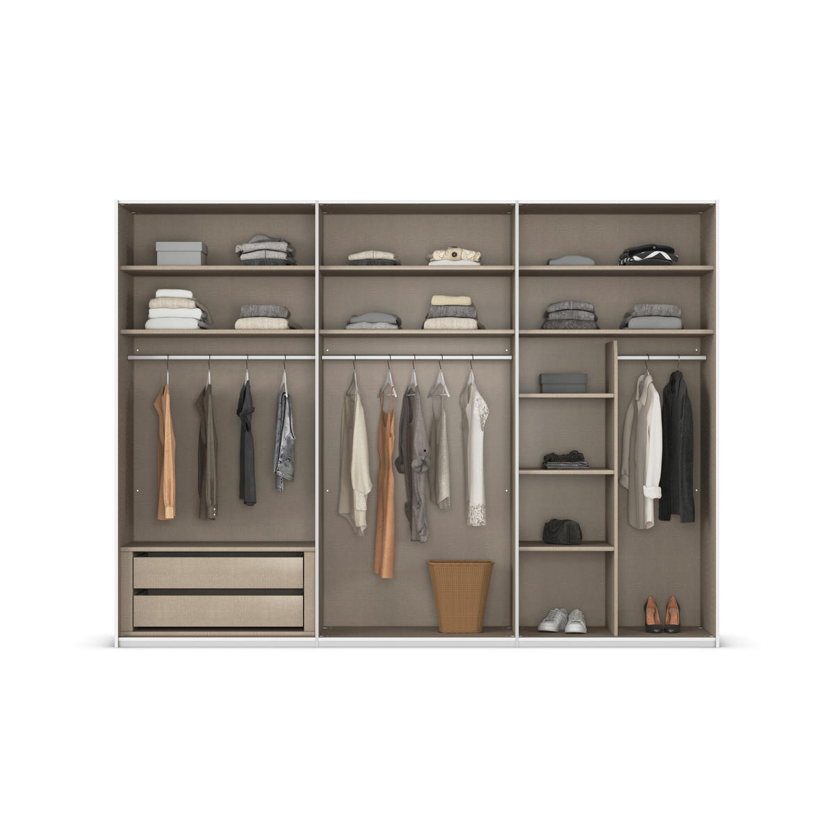 SCHWEBETÜRENSCHRANK in Grau  - Grau, Konventionell, Glas/Holzwerkstoff (301/223/68cm) - Novel