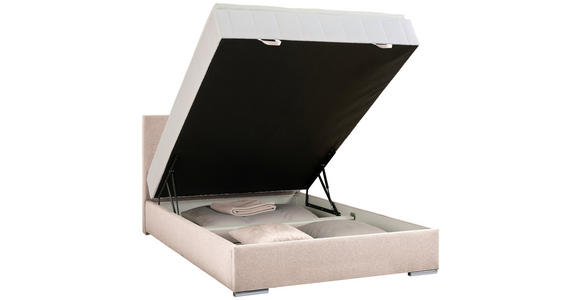 BOXBETT 90/200 cm  in Hellbraun  - Chromfarben/Hellbraun, KONVENTIONELL, Kunststoff/Textil (90/200cm) - Carryhome