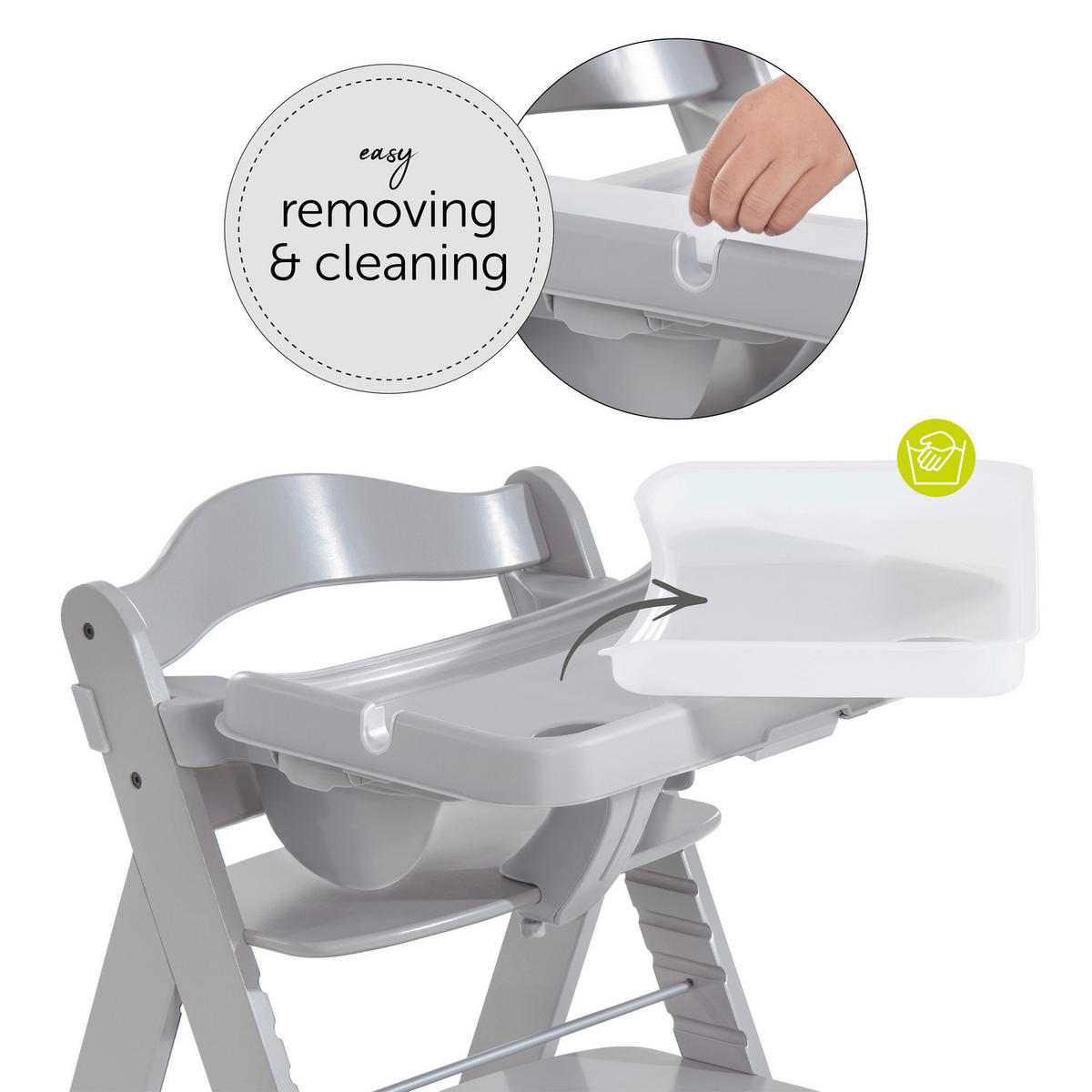 ESS- UND SPIELBRETT Alpha Tray  - Grau, Trend, Kunststoff (46/56,5/22,5cm) - Hauck