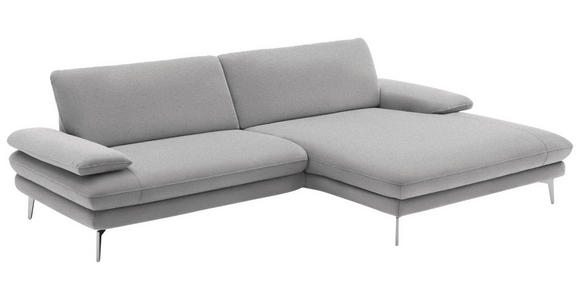 ECKSOFA in Webstoff Hellgrau  - Hellgrau/Schwarz, Design, Textil/Metall (284/184cm) - Dieter Knoll