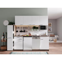 KÜCHENBLOCK 225 cm   in Weiß  - Eichefarben/Alufarben, Basics, Holzwerkstoff/Kunststoff (225cm) - Respekta
