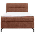 BOXSPRINGBETT 140/200 cm  in Rotbraun  - Rotbraun/Schwarz, Design, Textil/Metall (140/200cm) - Esposa