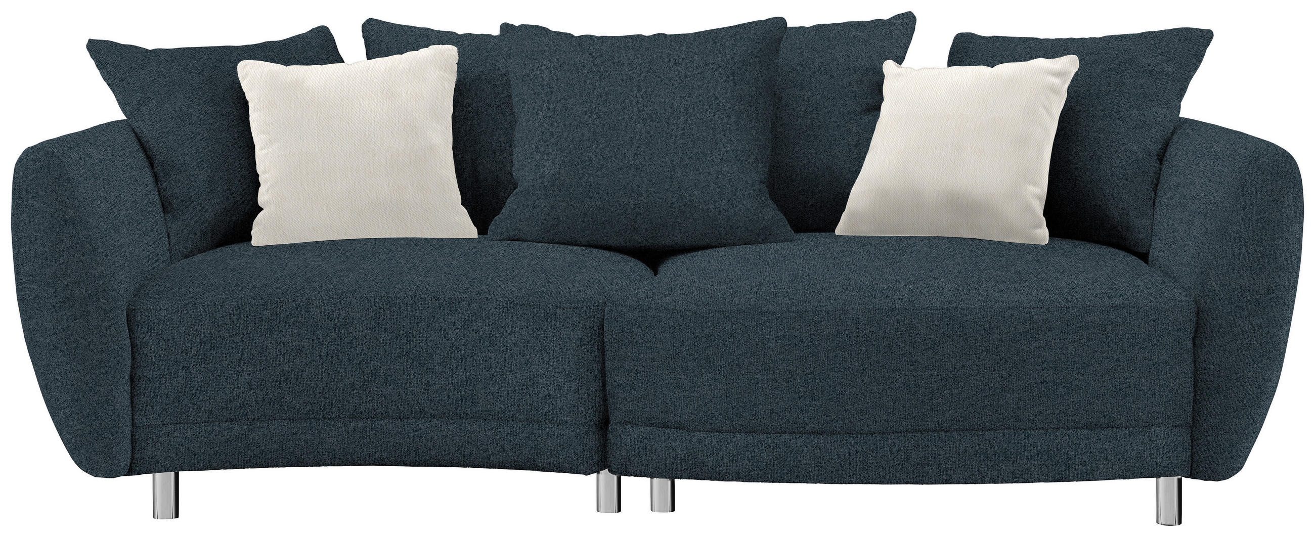 BIGSOFA in Chenille Dunkelgrau  - Dunkelgrau/Silberfarben, Design, Kunststoff/Textil (243/72/143cm) - Carryhome