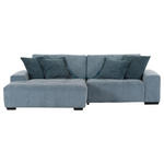 ECKSOFA in Flachgewebe Blau, Petrol  190/270 cm  - Blau/Petrol, KONVENTIONELL, Holz/Textil (190/270cm) - Carryhome