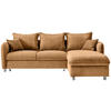 ECKSCHLAFSOFA in Cord Goldfarben  - Chromfarben/Goldfarben, Modern, Textil/Metall (254/160cm) - Livetastic