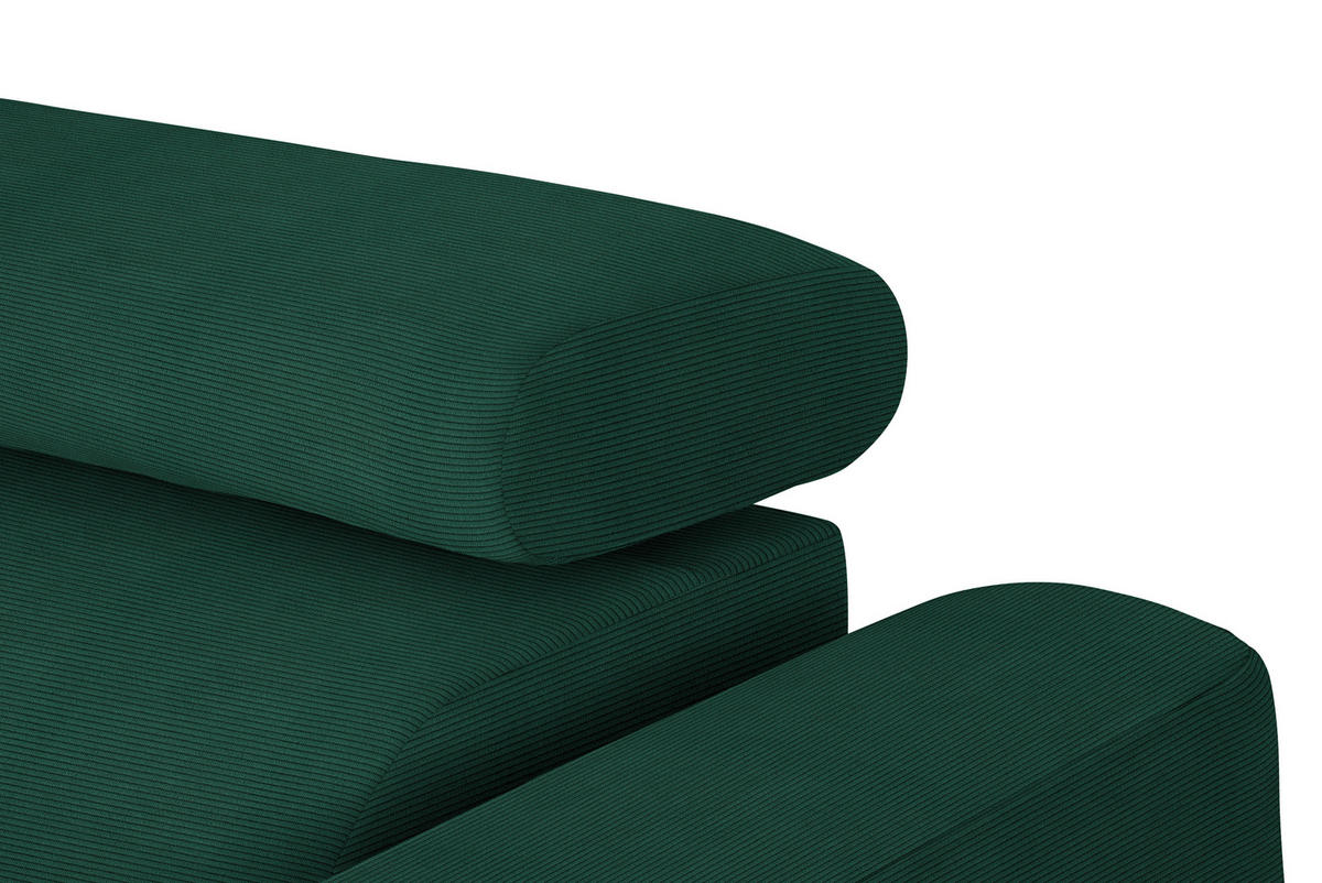 ECKSOFA in Feincord Waldgrün  205/280 cm  - Waldgrün/Schwarz, Design, Textil/Metall (205/280cm) - Xora