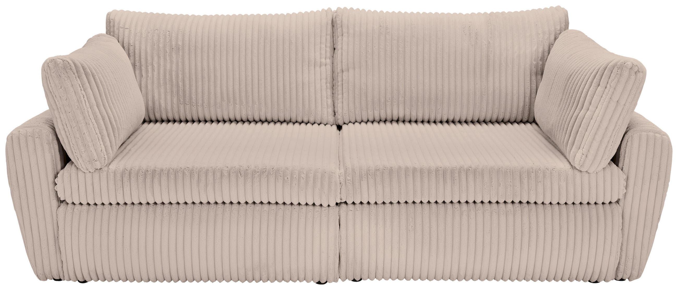 SCHLAFSOFA Cord, Plüsch Graubraun  - Graubraun/Schwarz, MODERN, Kunststoff/Textil (240/90/120cm) - Carryhome