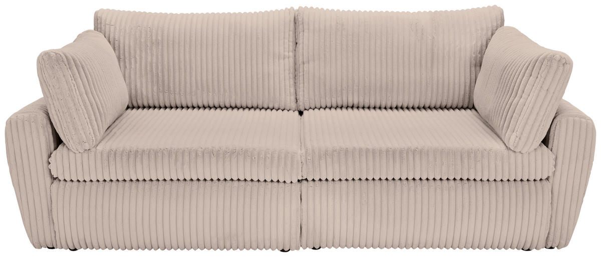 SCHLAFSOFA Cord, Plüsch Graubraun  - Graubraun/Schwarz, MODERN, Kunststoff/Textil (240/90/120cm) - Carryhome