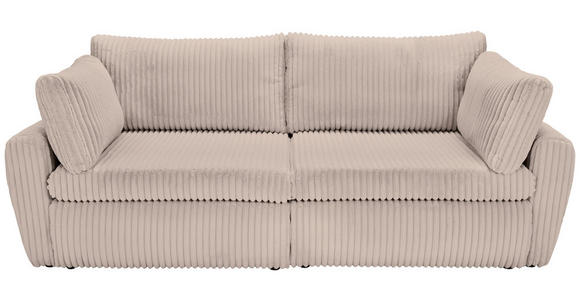 SCHLAFSOFA in Cord, Plüsch Graubraun  - Graubraun/Schwarz, MODERN, Kunststoff/Textil (240/90/120cm) - Carryhome