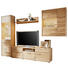 WOHNWAND Eiche furniert, massiv Eichefarben - Eichefarben/Nickelfarben, KONVENTIONELL, Glas/Holz (310/209,5/47,6cm) - Voleo