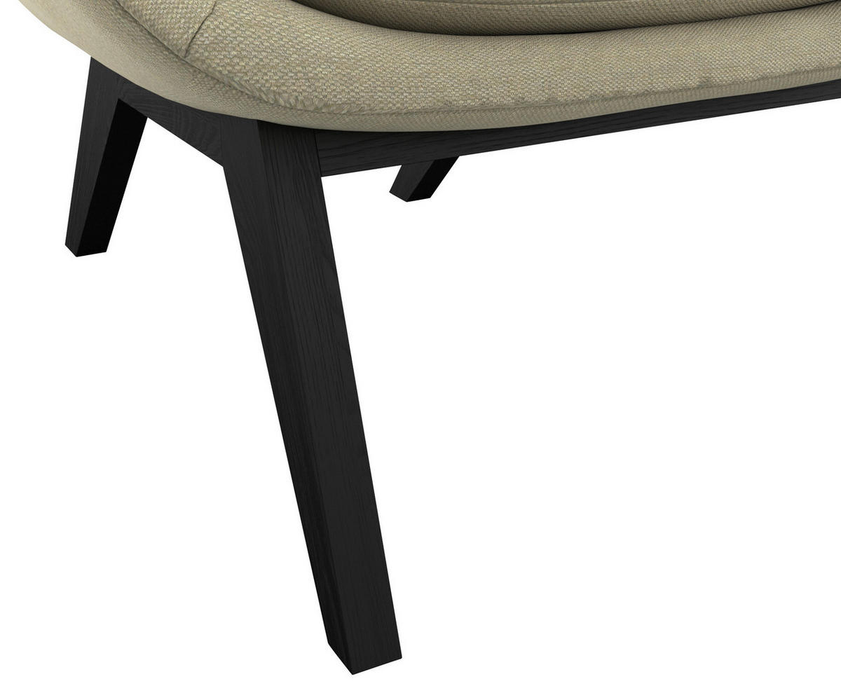SESSELSET Flachgewebe Hocker    - Beige/Schwarz, Design, Holz/Textil (84/95/96cm) - MID.YOU