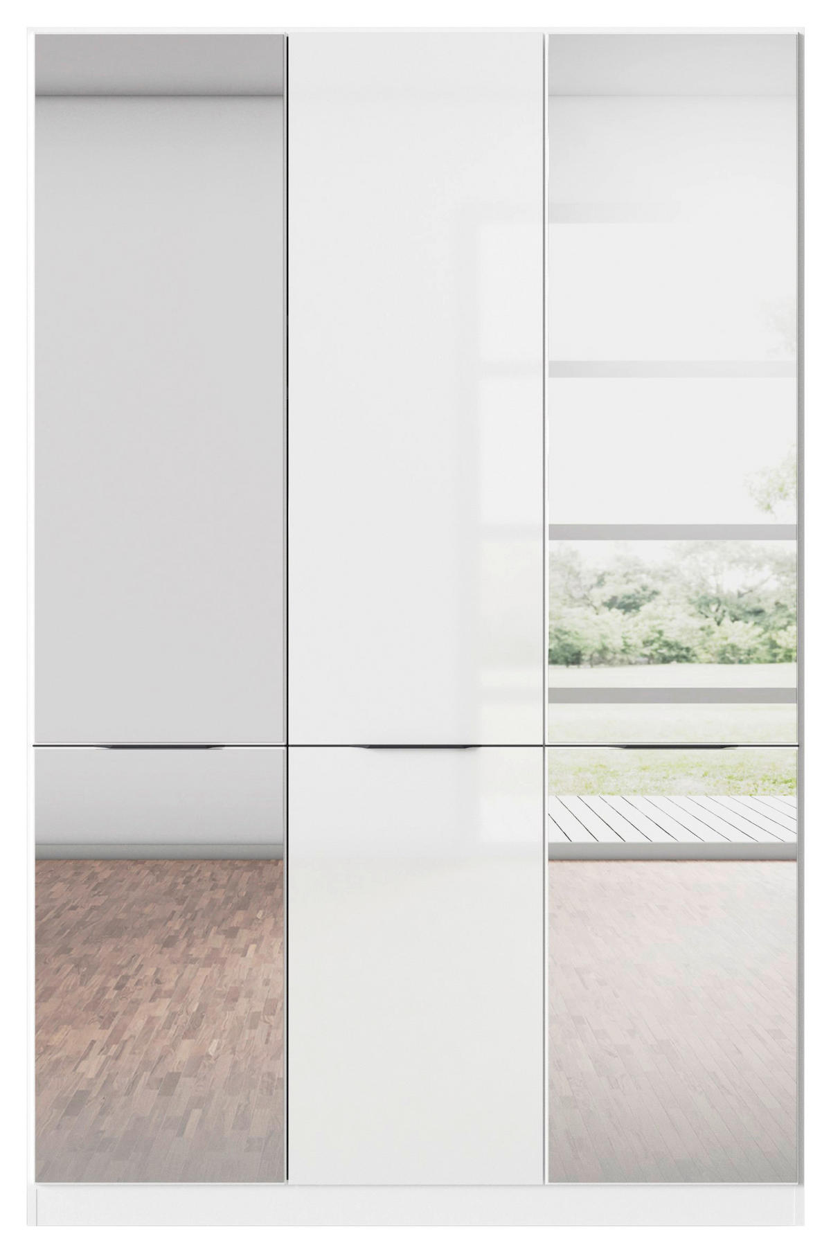 KLEIDERSCHRANK 136/210/54 cm 3-türig Weiß, Weiß Hochglanz  - Weiß Hochglanz/Weiß, KONVENTIONELL, Holzwerkstoff/Kunststoff (136/210/54cm) - James Wood