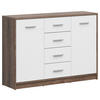 KOMMODE 118,5/84/34 cm  in Eichefarben, Weiss  - Weiss/Eichefarben, Design, Holzwerkstoff/Kunststoff (118,5/84/34cm)