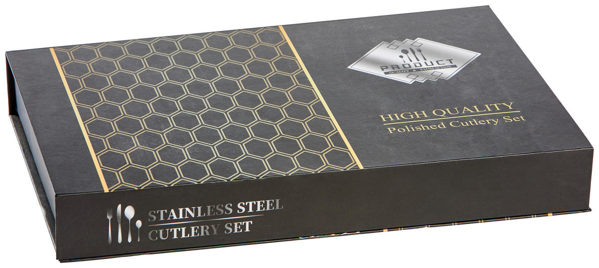SET PRIBORA ZA JELO  20-dijelni      - boje oplemenjenog čelika/crna, Design, metal - Novel