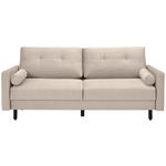 SCHLAFSOFA in Samt Naturfarben  - Schwarz/Naturfarben, KONVENTIONELL, Holz/Textil (220/95/98cm) - Carryhome
