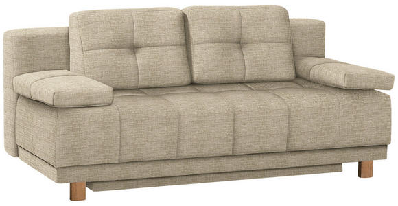 BOXSPRINGSOFA in Webstoff Beige  - Eichefarben/Beige, MODERN, Holz/Textil (202/92/104cm) - Novel