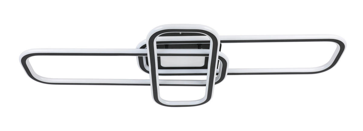 STROPNÍ LED SVÍTIDLO, 103/46/11 cm - bílá/černá, Design, kov/plast (103/46/11cm) - Novel