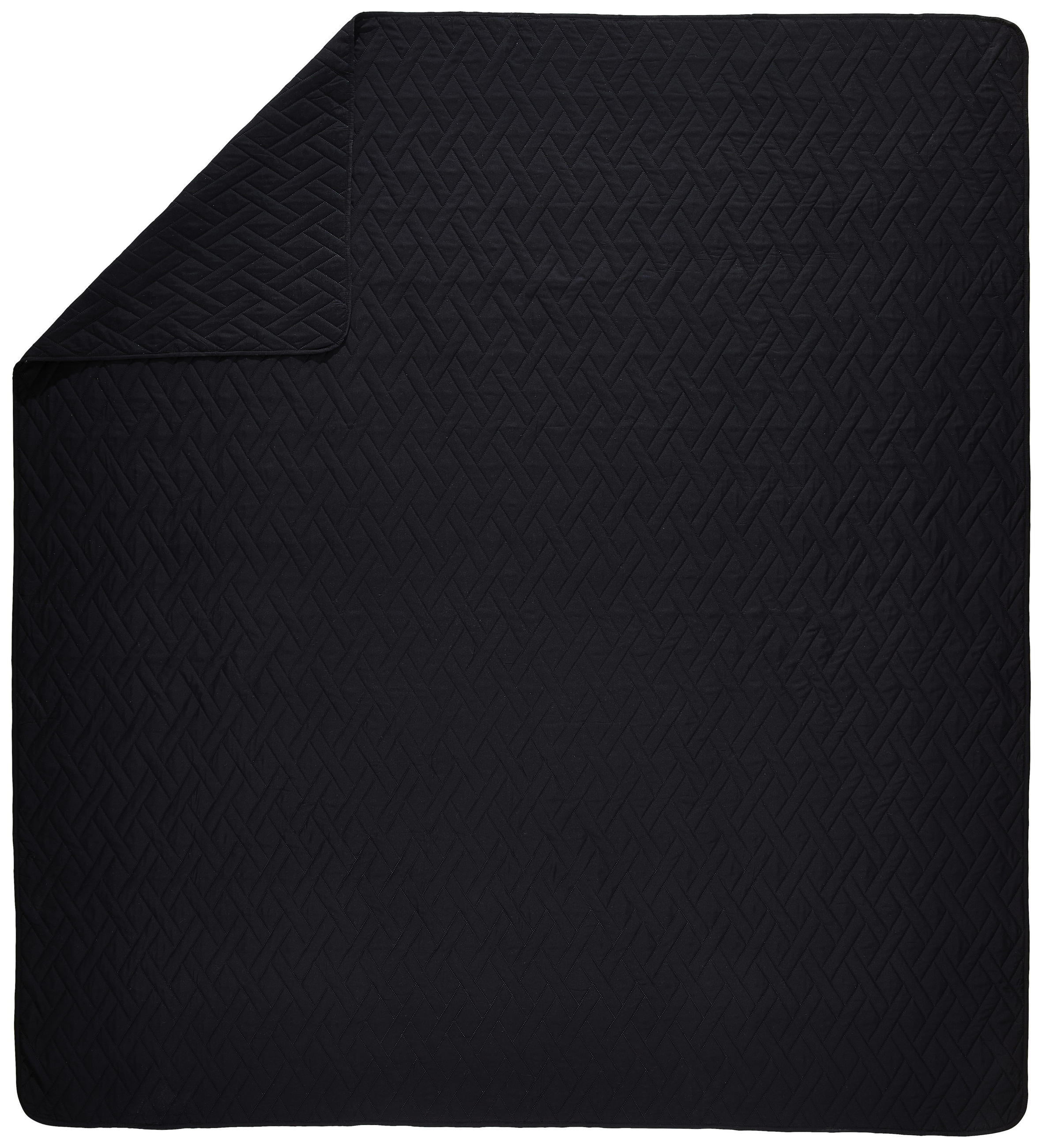 TAGESDECKE - Schwarz, Basics, Kunststoff/Textil (220/240cm) - Novel