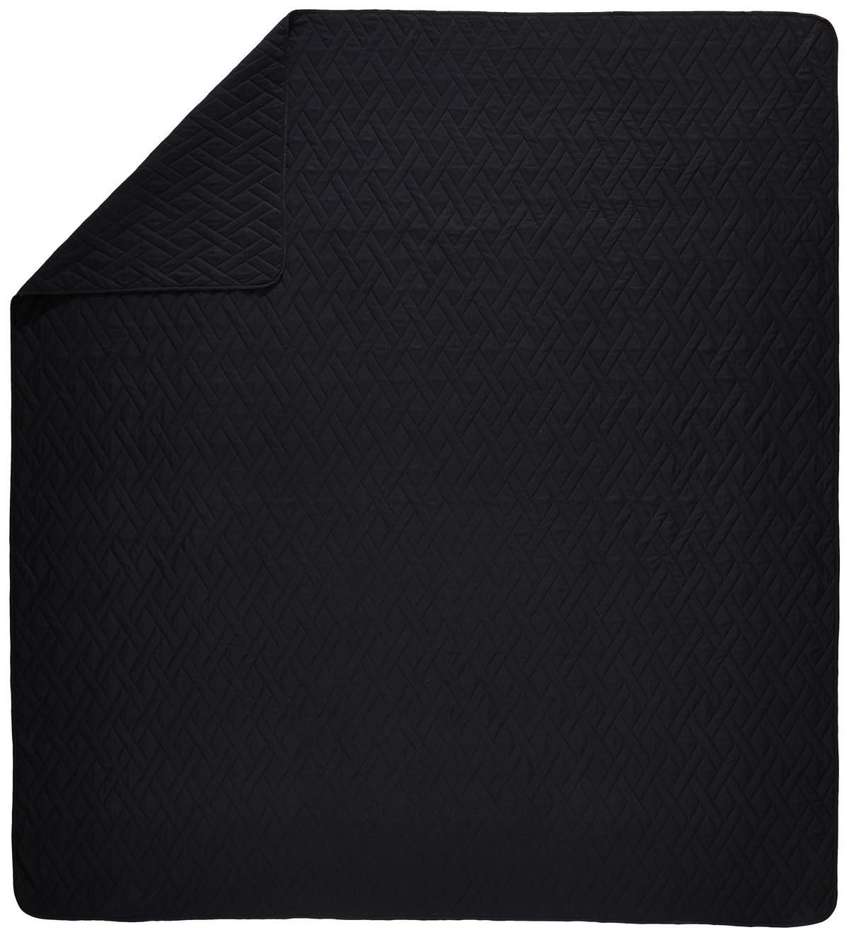 TAGESDECKE - Schwarz, Basics, Kunststoff/Textil (220/240cm) - Novel