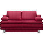 SCHLAFSOFA Bruno in Flachgewebe Rot  - Chromfarben/Rot, Design, Textil/Metall (194/96/86cm) - Novel