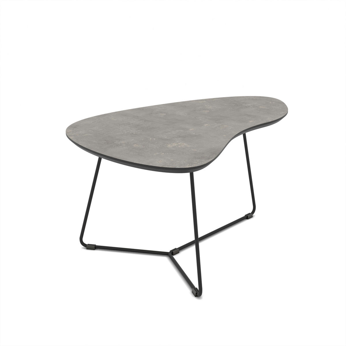 COUCHTISCH 59/87/43 cm wellenförmig Dunkelgrau  - Dunkelgrau/Schwarz, Design, Holzwerkstoff/Metall (59/87/43cm) - Livetastic