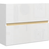 SCHUHKIPPER - Eichefarben/Weiß Hochglanz, Design, Holzwerkstoff (104/82/29cm) - MID.YOU