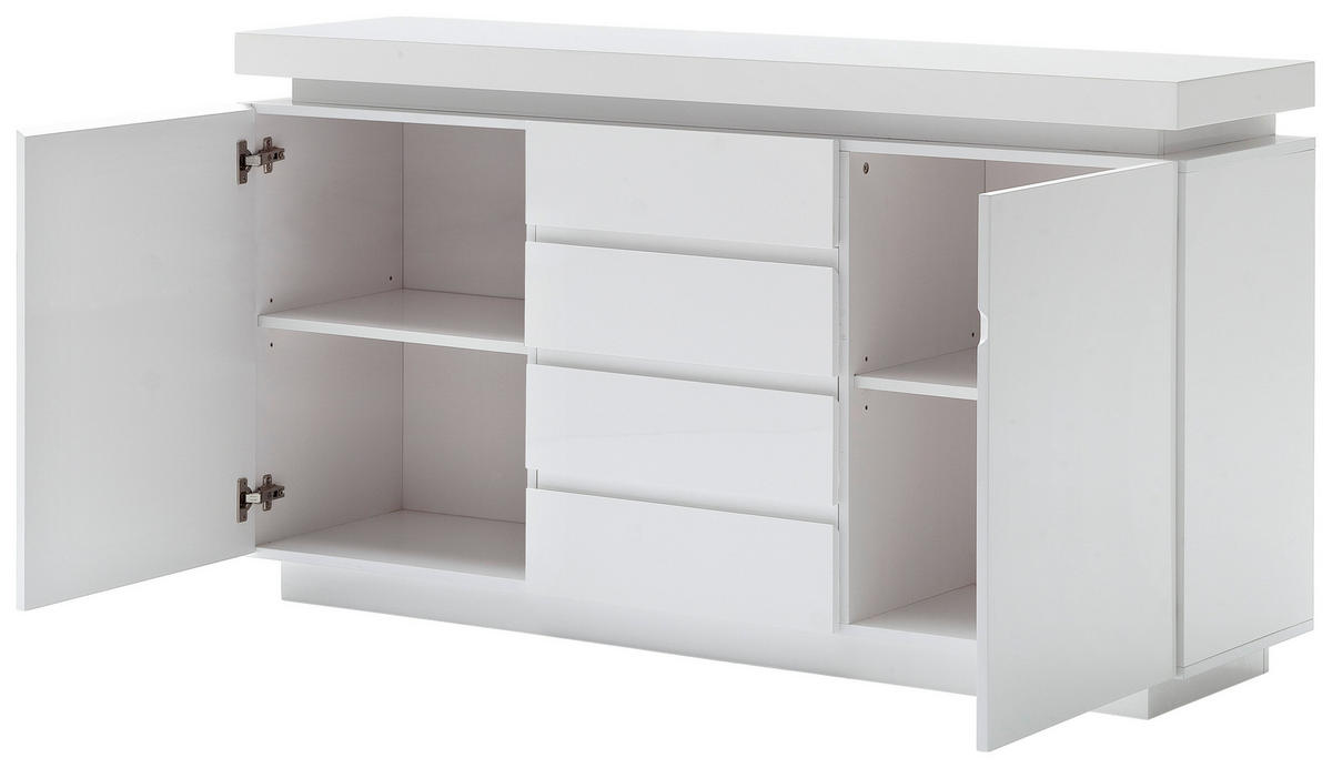 KOMMODE 150/81/40 cm  in Weiss Hochglanz  - Weiss Hochglanz, Design, Holzwerkstoff (150/81/40cm)
