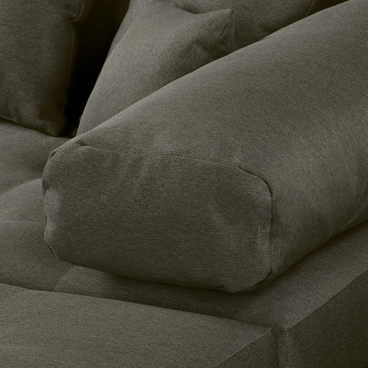 ECKSOFA Naomi in Mikrofaser Dunkelgrau Rückenkissen  284/243 cm  - Dunkelgrau/Schwarz, Design, Kunststoff/Textil (284/243cm) - P & B