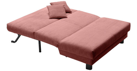 SCHLAFSOFA Cord Rot - Rot/Schwarz, Design, Textil/Metall (145/85/100cm) - Carryhome