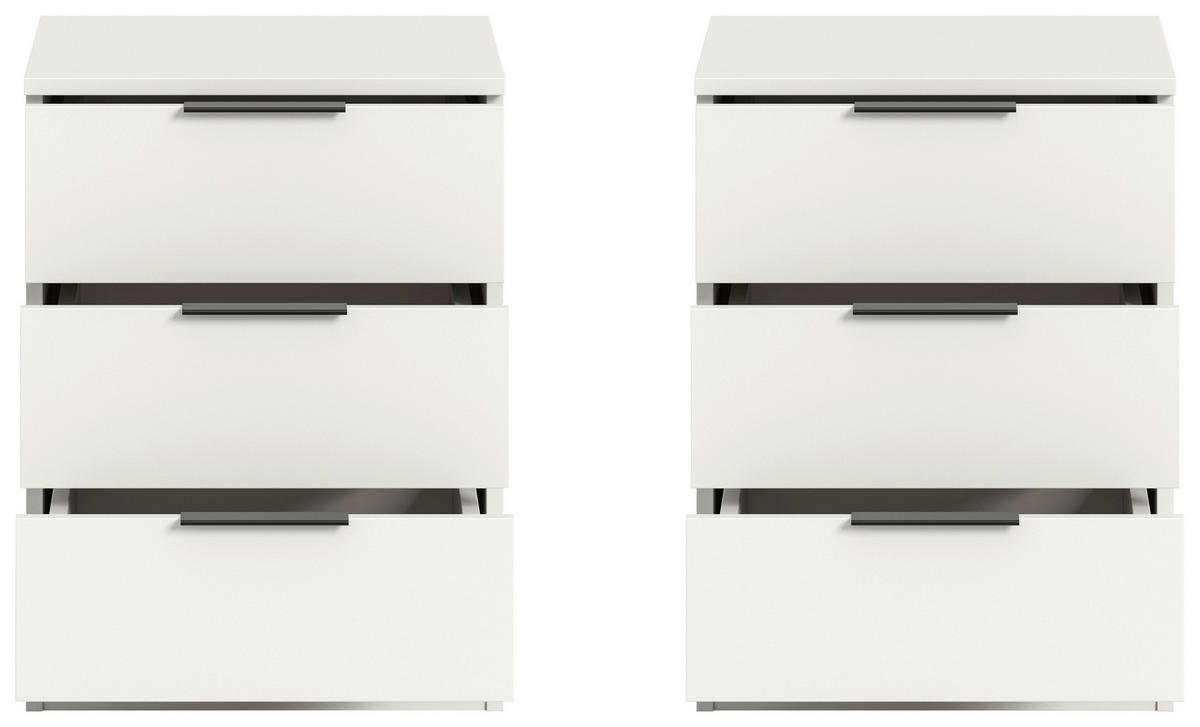 NACHTSCHRANKSET 45/60/40 cm  - Schwarz/Weiß, MODERN, Holzwerkstoff/Kunststoff (45/60/40cm) - MID.YOU