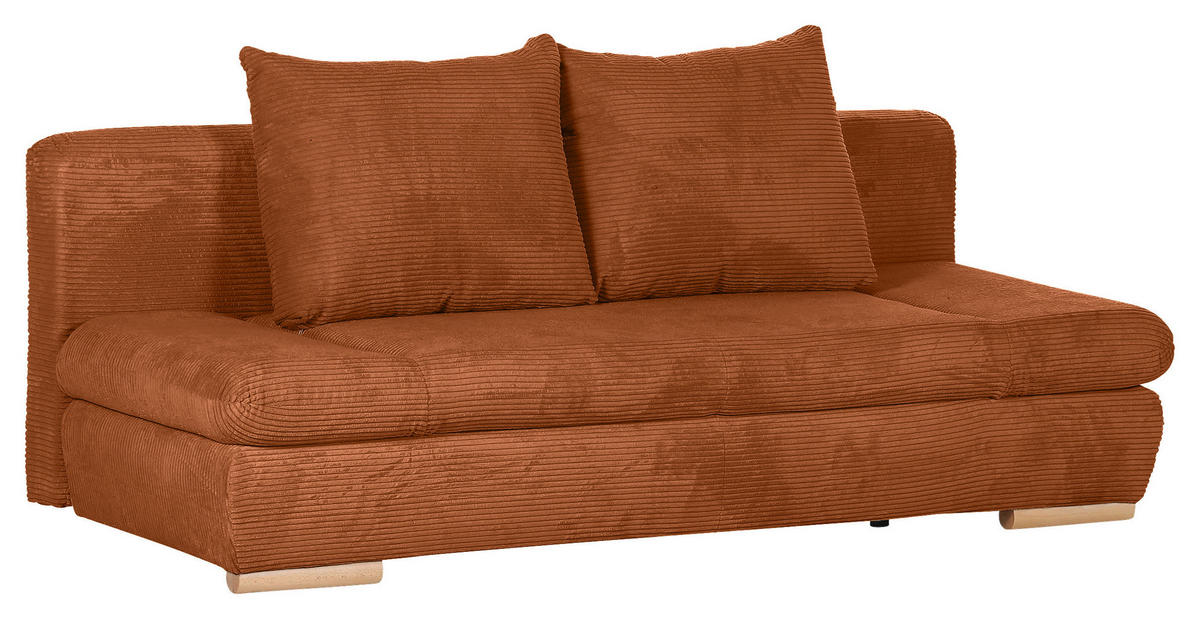 SCHLAFSOFA in Cord Kupferfarben  - Naturfarben/Kupferfarben, Konventionell, Holz/Textil (200/75/92cm) - Livetastic