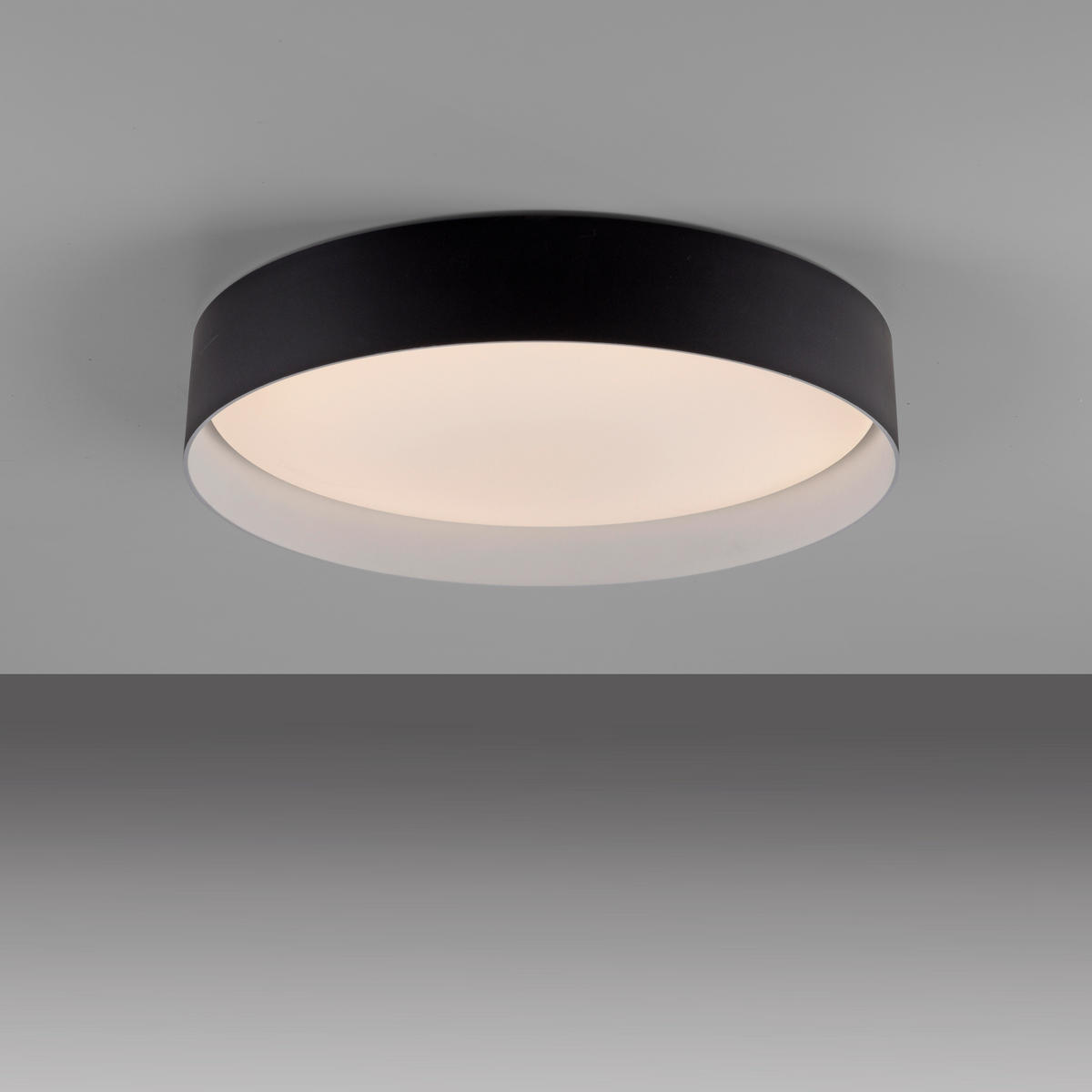 LED-DECKENLEUCHTE 39/39/7,3 cm   - Schwarz, KONVENTIONELL, Kunststoff/Metall (39/39/7,3cm) - Schöner Wohnen