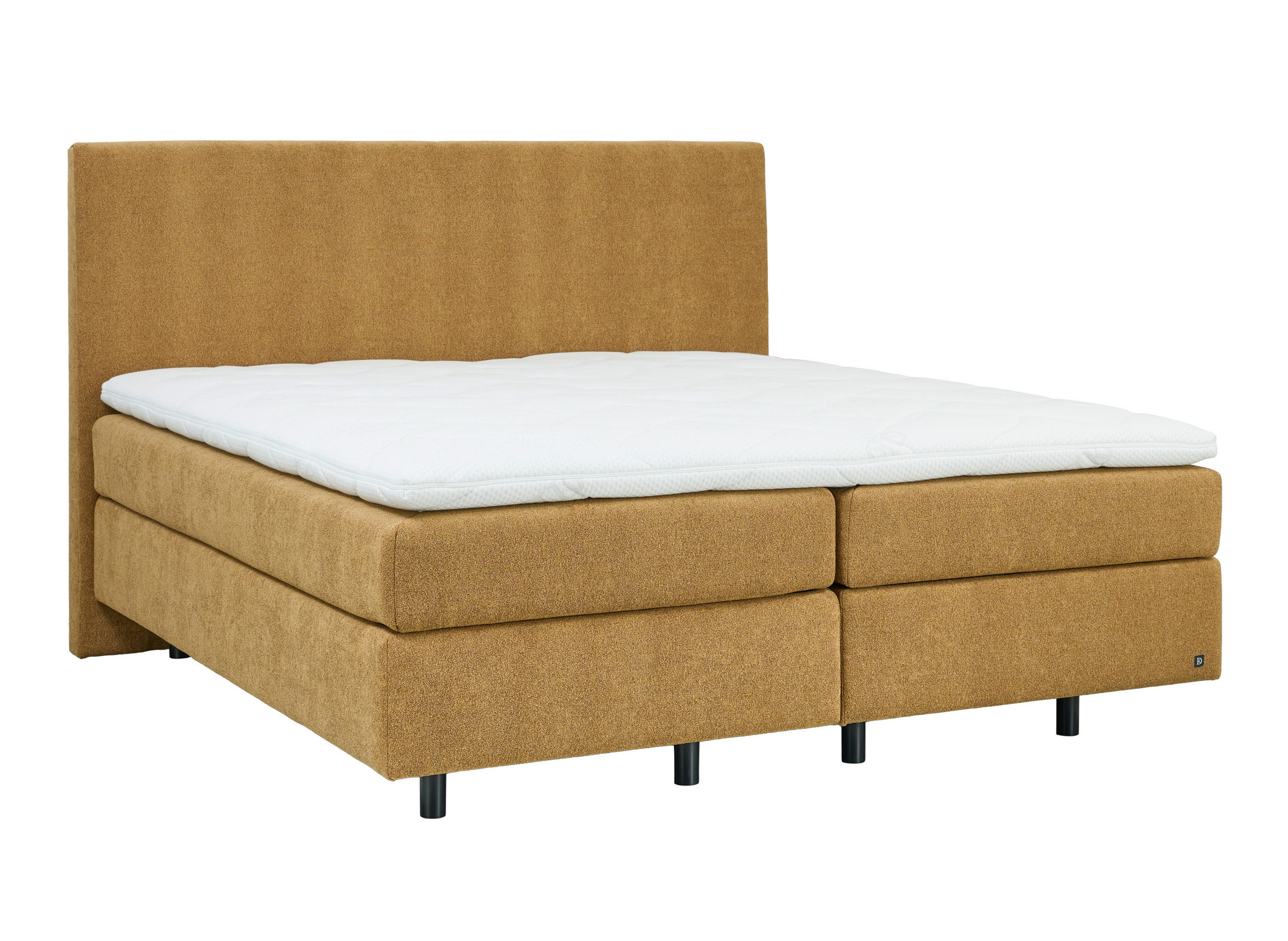 BOXSPRINGBETT 180/200 cm  in Bernsteinfarben  - Bernsteinfarben/Schwarz, KONVENTIONELL, Holz/Holzwerkstoff (180/200cm) - Dieter Knoll