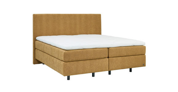 BOXSPRINGBETT 180/200 cm  in Bernsteinfarben  - Bernsteinfarben/Schwarz, KONVENTIONELL, Holz/Holzwerkstoff (180/200cm) - Dieter Knoll