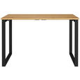 SCHREIBTISCH 120/80/75 cm, Schwarz, Eichefarben, Hellbraun, in verschiedenen Holz-Dekoren erhältlich, justierbare Füße  - Hellbraun/Eichefarben, MODERN, Holzwerkstoff/Metall (120/80/75cm) - Novel