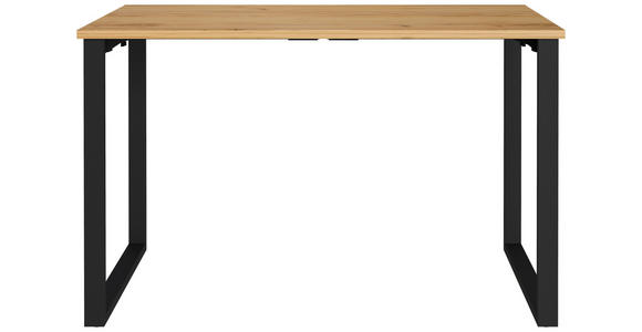 SCHREIBTISCH 120/80/75 cm, Schwarz, Eichefarben, Hellbraun, in verschiedenen Holz-Dekoren erhältlich, justierbare Füße  - Hellbraun/Eichefarben, MODERN, Holzwerkstoff/Metall (120/80/75cm) - Novel