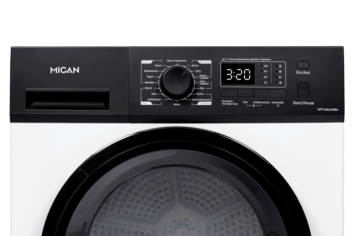 WÄRMEPUMPENTROCKNER WPTL85LDWBA  - Weiß, Basics, Kunststoff/Metall (60/84,5/59,5cm) - Mican