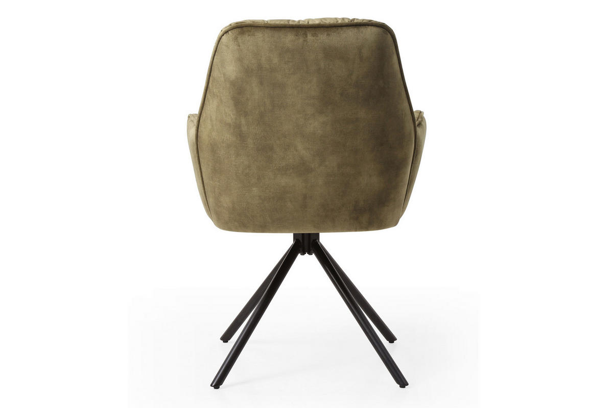 ARMLEHNSTUHL  in Samt, Velours  - Schwarz/Grün, MODERN, Textil/Metall (61/90/59cm) - Livetastic