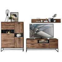 WOHNWAND  in Graphitfarben, Eichefarben  310/165/48 cm  - Eichefarben/Anthrazit, MODERN, Glas/Holzwerkstoff (310/165/48cm) - Livetastic