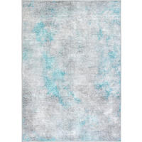 VINTAGE-TEPPICH 160/230 cm ONDEA ONIS, waschbar Hellgrau, Grau, Türkis rechteckig  - Türkis/Hellgrau, Design, Kunststoff/Textil (160/230cm) - Lindorug