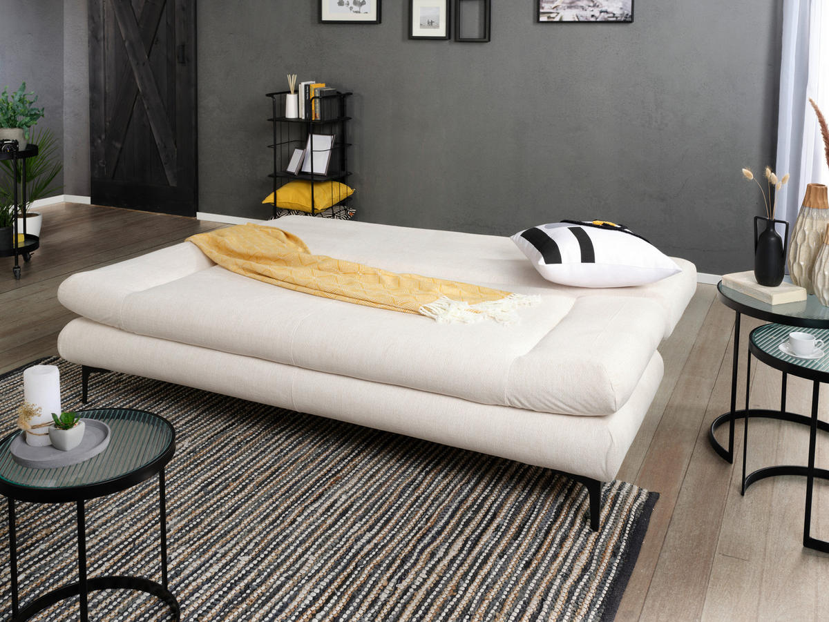 BÄDDSOFFA i flatväv vit  - vit/svart, Modern, textil (191/42-76/86cm) - MID.YOU