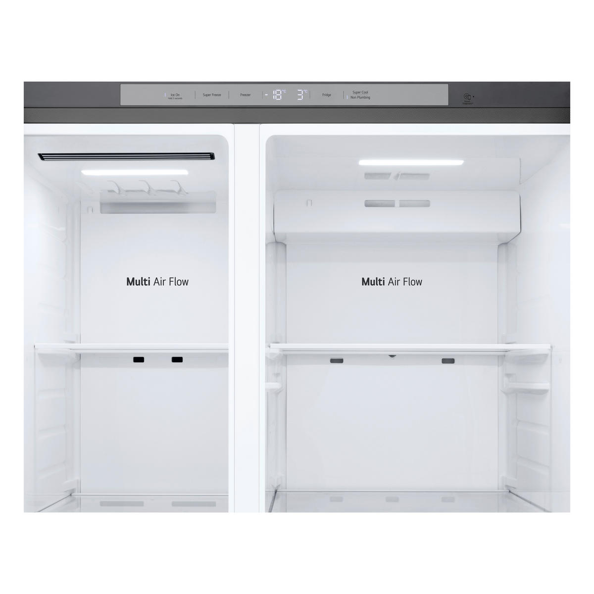 SIDE-BY-SIDE 91,3/179/73,5 cm  - Silberfarben, Basics, Glas/Kunststoff (91,3/179/73,5cm) - LG