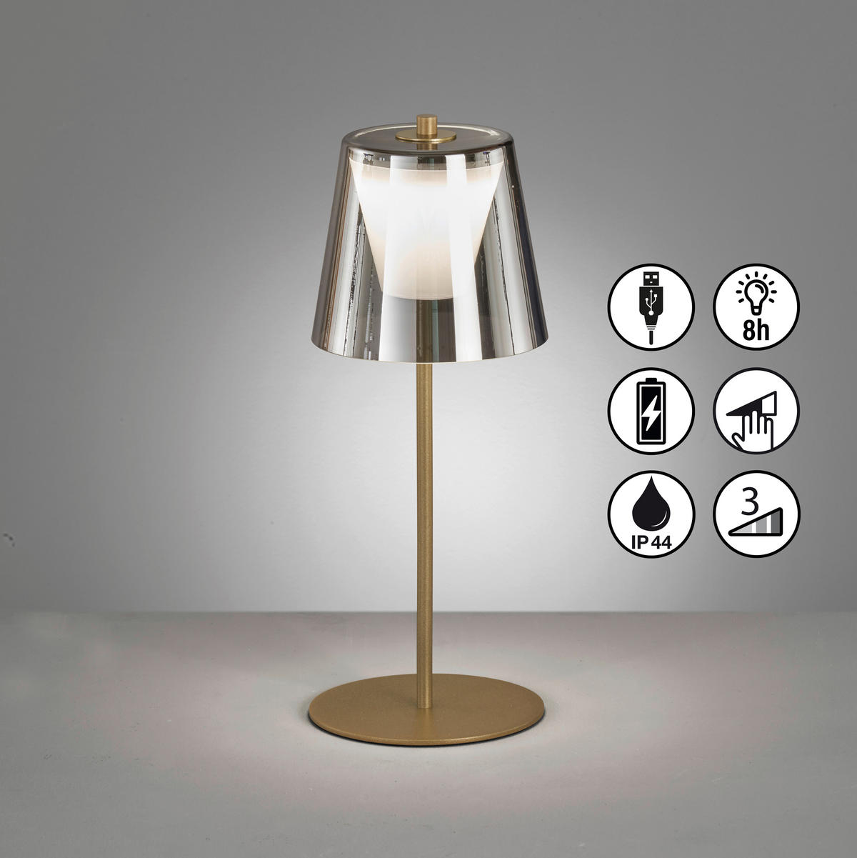 LED-AUßENLEUCHTE Marbella 14/35 cm   - Goldfarben, Basics, Glas/Metall (14/35cm)