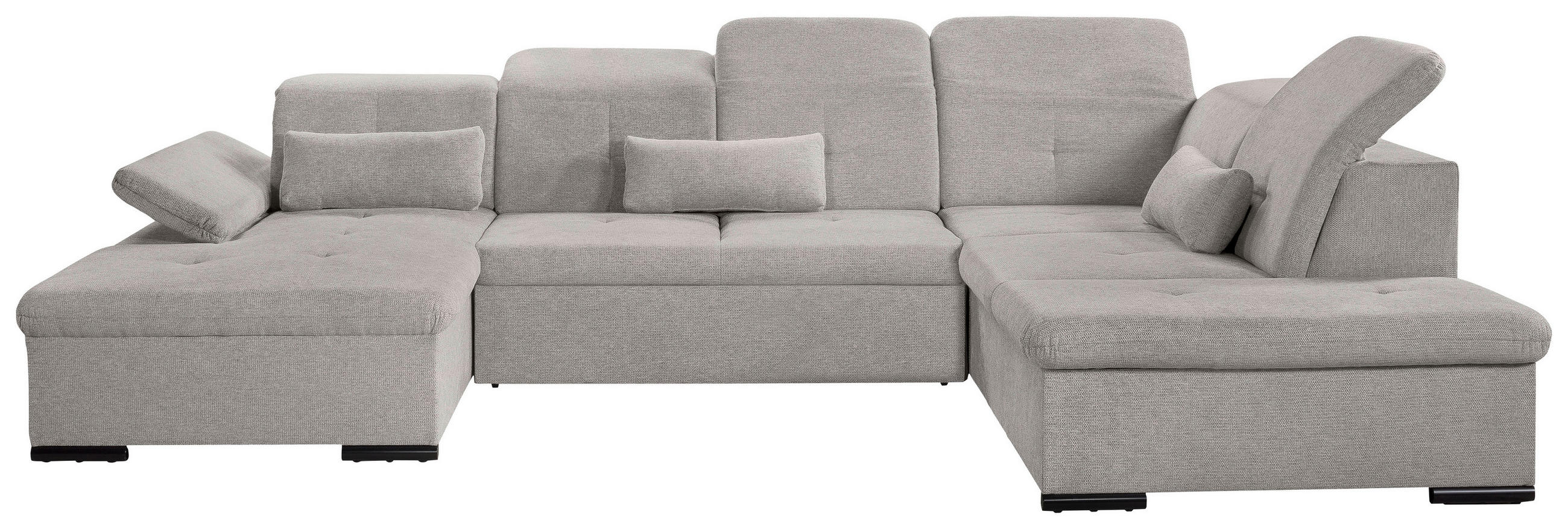 WOHNLANDSCHAFT Taupe Chenille  - Taupe/Grau, KONVENTIONELL, Kunststoff/Textil (240/340/188cm) - Carryhome