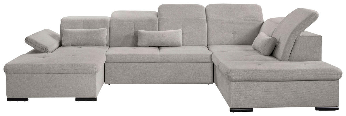 WOHNLANDSCHAFT Taupe Chenille  - Taupe/Grau, KONVENTIONELL, Kunststoff/Textil (240/340/188cm) - Carryhome