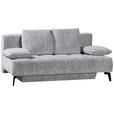 SCHLAFSOFA  in Webstoff Hellgrau  - Hellgrau/Schwarz, Design, Textil/Metall (209-235/90/100cm) - Novel