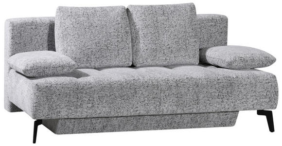 SCHLAFSOFA  in Webstoff Hellgrau  - Hellgrau/Schwarz, Design, Textil/Metall (209-235/90/100cm) - Novel