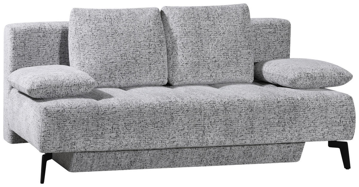 KANAPÉÁGY textil szürke  - fekete/szürke, Design, textil/fém (209-235/90/100cm) - Novel