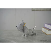 DEKOR ÁLLATFIGURA - ezüstszínű, Basics, műanyag (19/6/12,3cm)